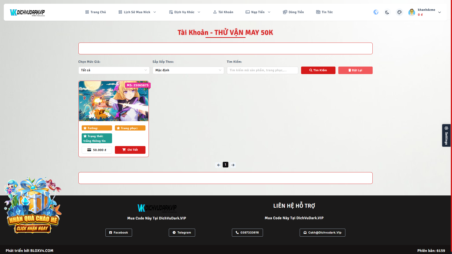 Shop V3 Bán Acc Game Tuỳ Chỉnh